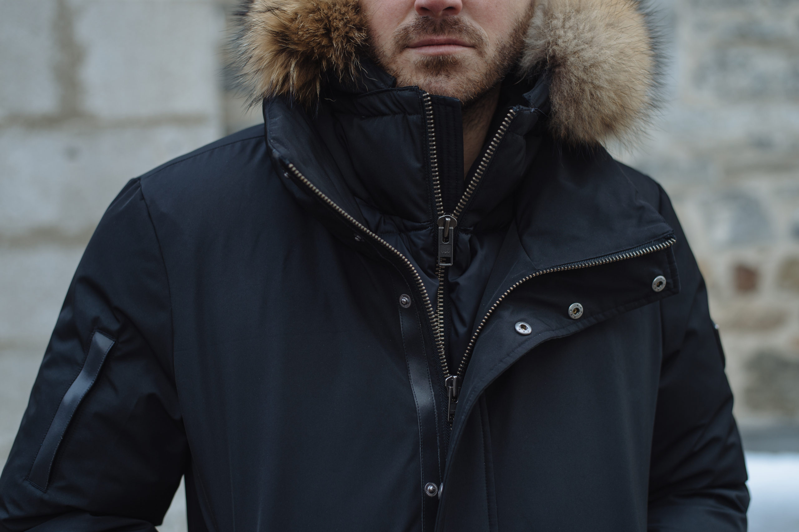 Toronto Down Bomber Jacket With Removable White Fox Fur – Hédon ...